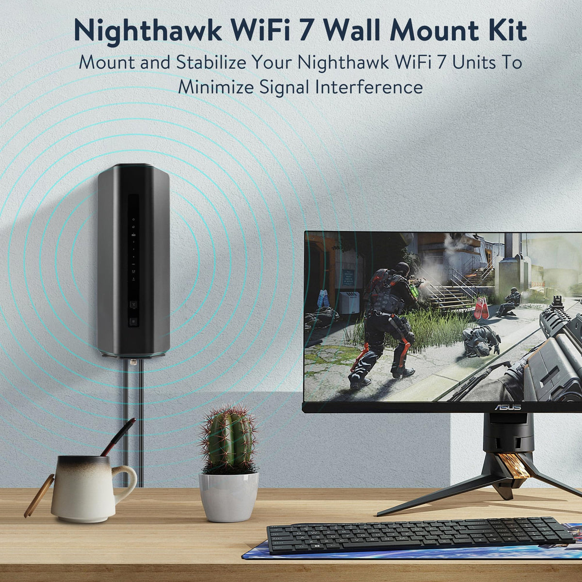 LinkMejor Wall Mount Bracket for Nighthawk and Orbi WiFi 7 Router - 1 Pack