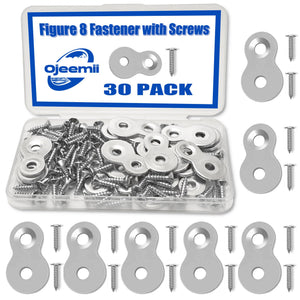 LinkMejor 30PCS 12 Gauge Heavy Duty Table Top Fasteners Visserie en forme de huit