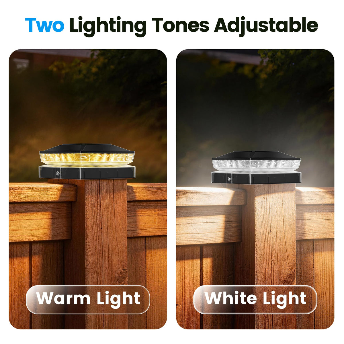 LinkMejor Solar Post Cap Lights 12 Pack, Post Lights for 4x4 Wood/Vinyl Posts