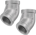 Pipe Fitting 45 Degree Elbow 1/2 NPT Female Thread Hose Connector Adapter, 304 Stainless Steel Pack of 2