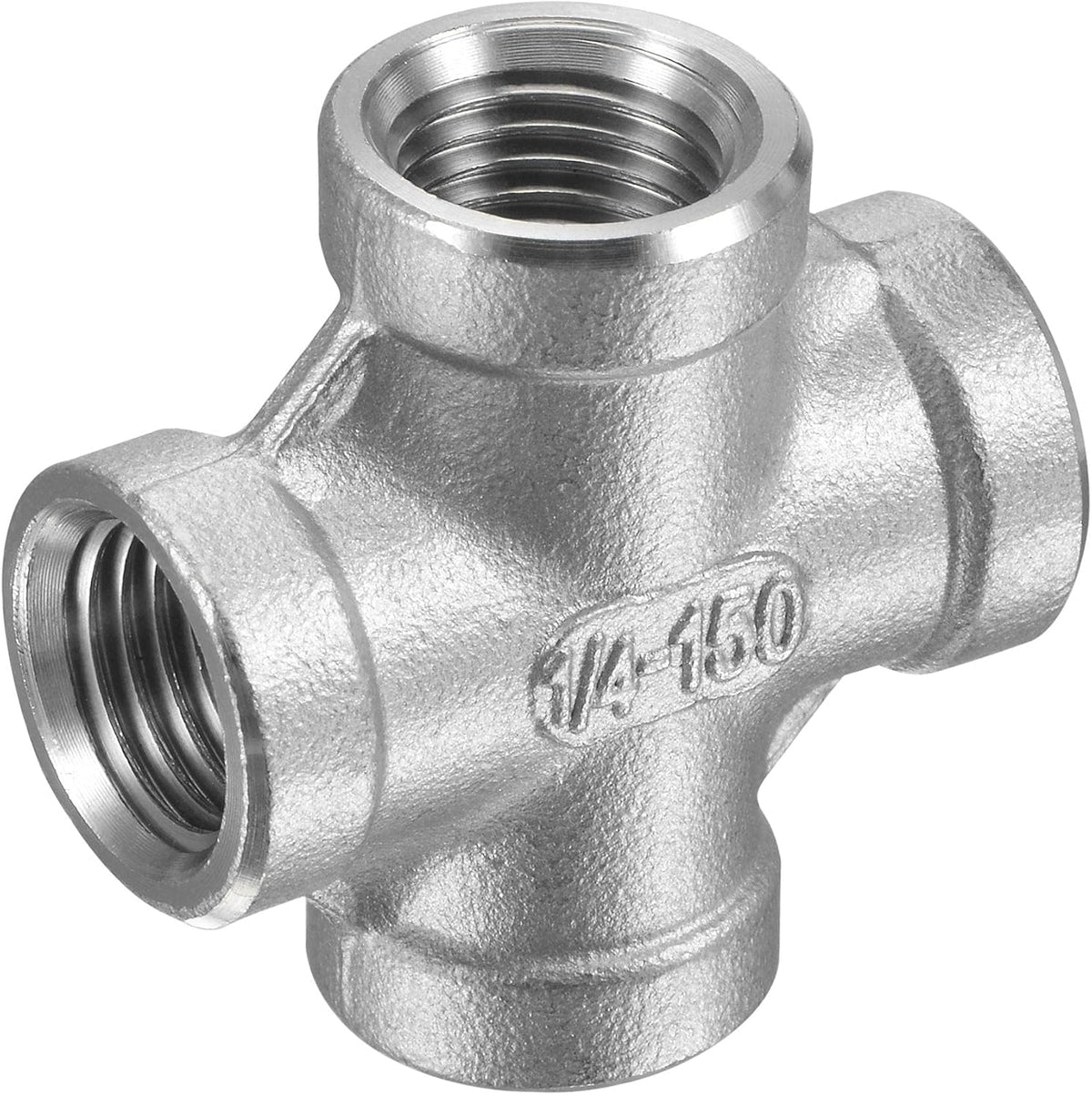 304 Stainless Steel Pipe Fitting Cross 1/4 NPT Female Thread Hose Connector Adapter