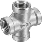 304 Stainless Steel Pipe Fitting Cross 1/4 NPT Female Thread Hose Connector Adapter