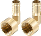 Brass Hose Barb Fitting Elbow, 16mm Barbed x G1/2 Female Pipe Connector Adapter for Water Fuel Air, Pack of 2