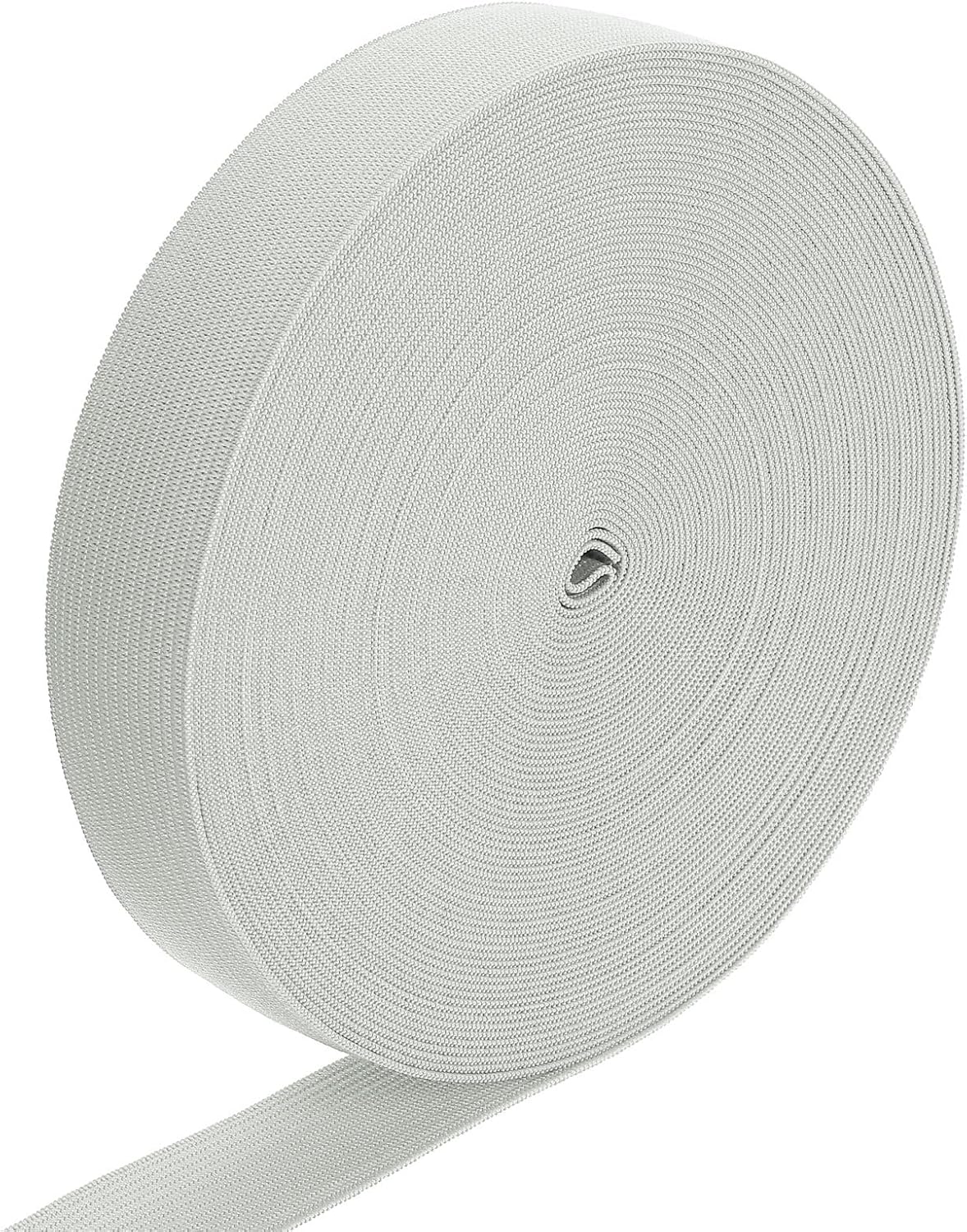 LinkMejor Elastic Band, 1" x 15 Yard Stretch Knit Elastic Bands Fabric Elastic Band for Sewing, Wigs, Waistband, Pants, Craft DIY (Light Gray)