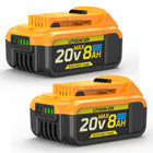 8Ah substituição compatível para bateria Dewalt 20V Max com alta capacidade