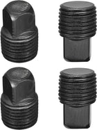 Outer Square Head Socket Pipe Fitting Plug 1/8NPT Male Thread Carbon Steel 4Pcs for Terminate Pipe Ends