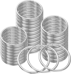 20Pcs Metal O Rings for Crafts, 2 Inch Round Ring Buckles Small Welded Multi-Purpose Metal Rings for Camping Dog Luggage Belt Craft DIY Accessories, Silver Tone
