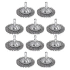 10Pcs Wire Wheel Brush 2" High Carbon Steel Wire Drill Brush with 1/4-Inch Hex Shank for Rust Removal Corrosion Scrub Surfaces