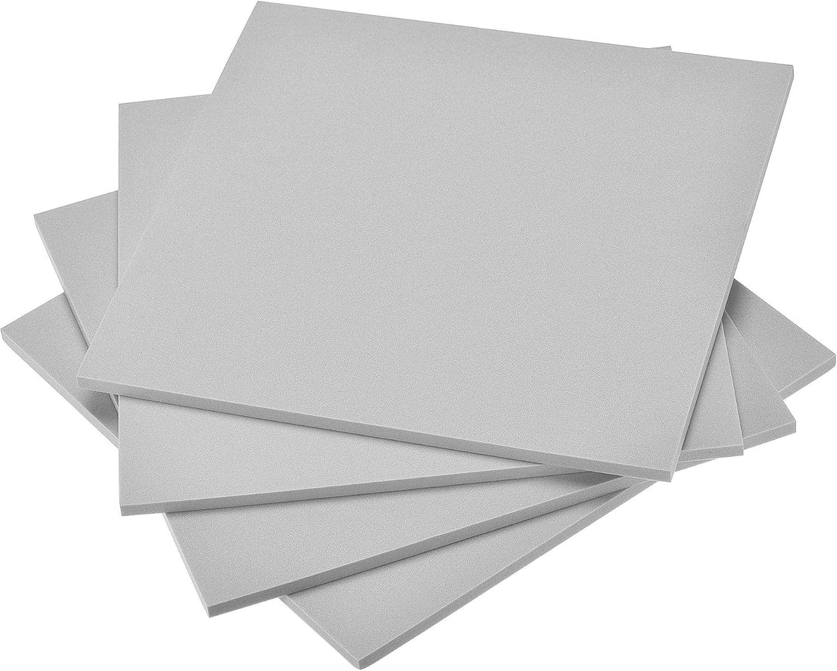 LinkMejor Grey EVA Foam Sheets 10 x 10 Inch 7mm Thickness for Crafts DIY Projects, 4 Pcs
