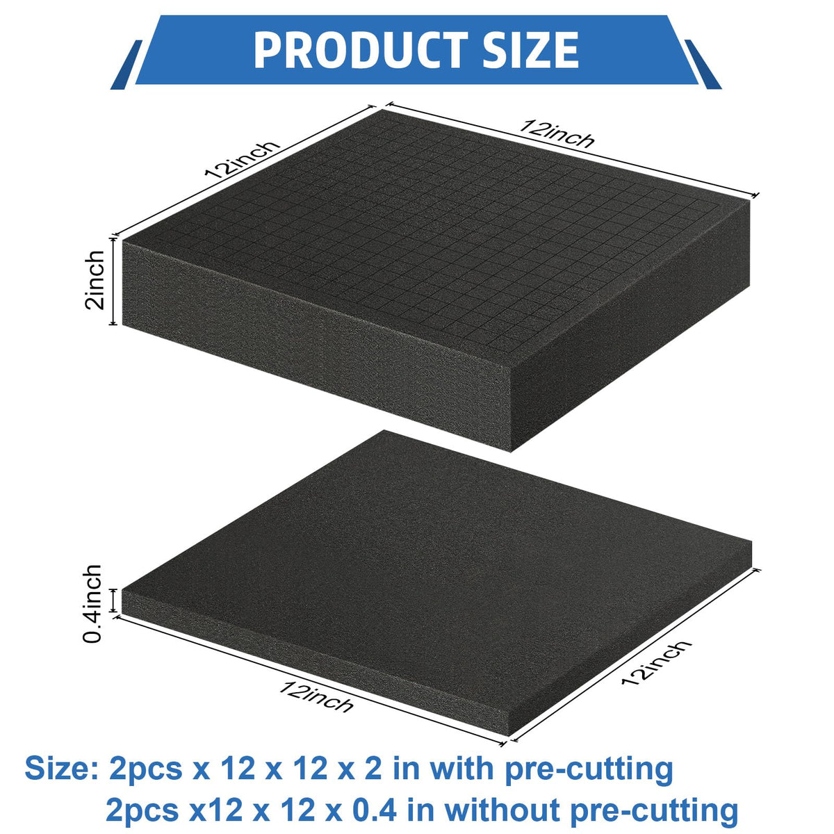 LinkMejor Pick and Pluck Foam Inserts, 12" x 12" Polyurethane Foam Sheets