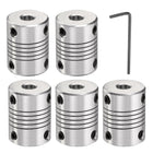5 Pcs Aluminum Alloy Shaft Coupling 6mm to 6mm, Flexible Coupling Motor Connector Joint, Stepper Motor Coupler for CNC Machine & 3D Printer (L25xD19)