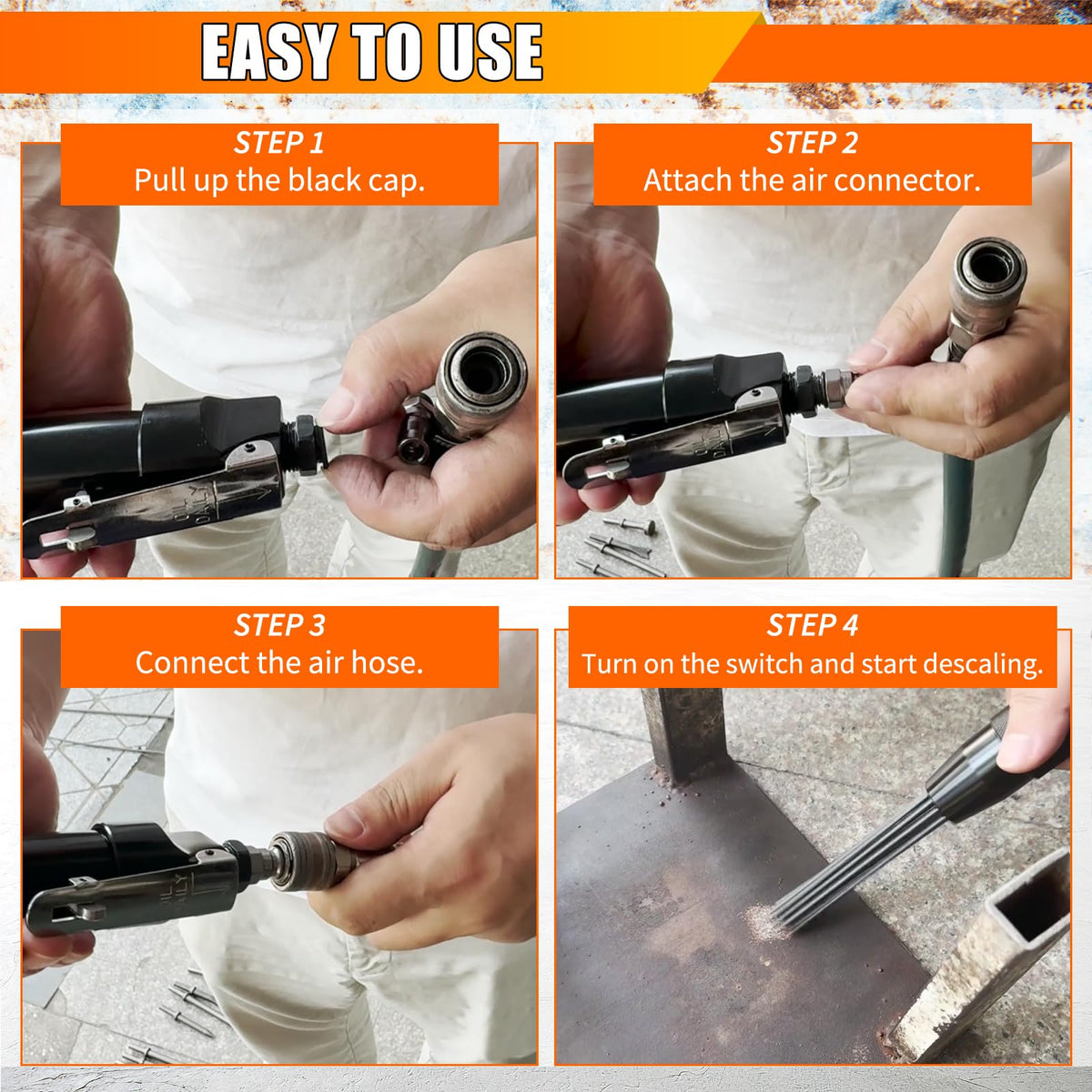 LinkMejor Scalator Aer Compat, 1/4" Curățător de Rugină cu Aer Pus la Puncte