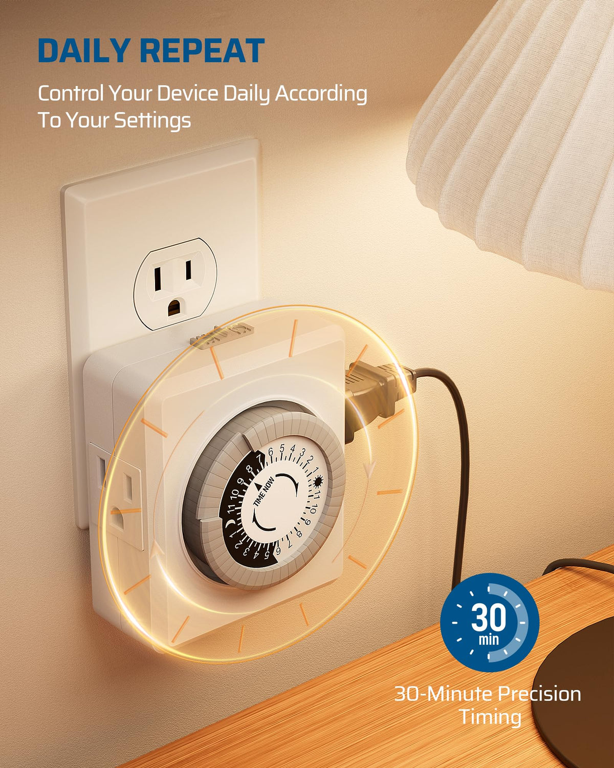 LinkMejor Timer Meccanico da 24 Ore per Connessione PLC