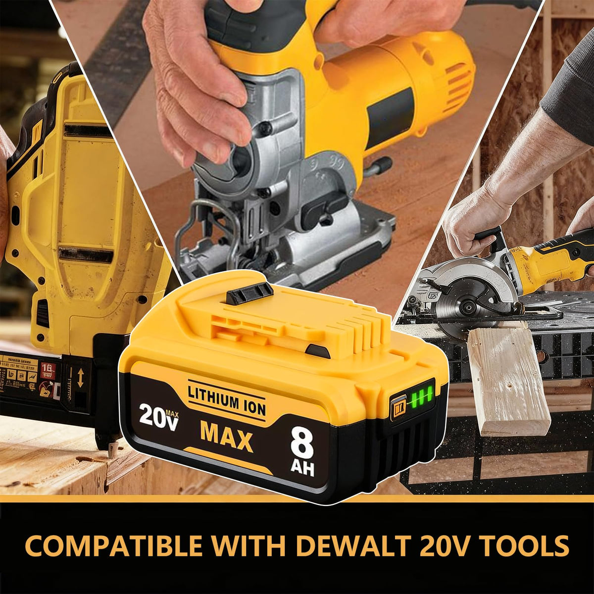 LinkMejor 8.0Ah Compatible with DeWalt 20V Max Battery