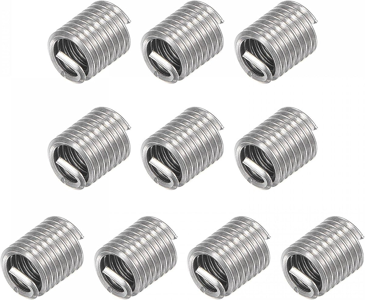 Wire Thread Inserts 8-32 UNC 2.0D 304 Stainless Steel Helical Type Coiled Wire Screw Repair Threaded Sleeve Steel Sheath 10pcs