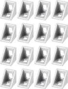 16Pcs Inside Corner Bracket Gusset, 20x20x17mm 2020 Angle Connectors for 2020 Series Aluminum Extrusion Profile Silver