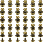 30Pcs 7mm Chicago Screws Round Head Button Leathercraft Rivets for DIY Leather Crafting Decoration Handbag Shoes Belt Repair, Light Gold