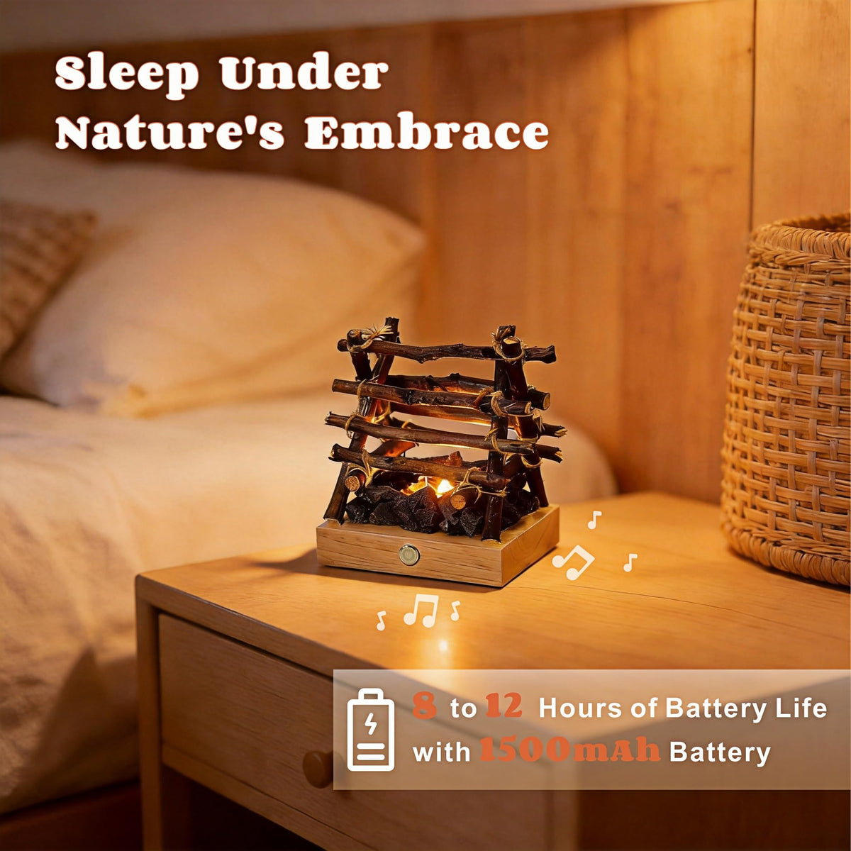 LinkMejor LED Campfire Night Light, Piccola Luminosa Decorativa per Il Camping, Ricaricabile