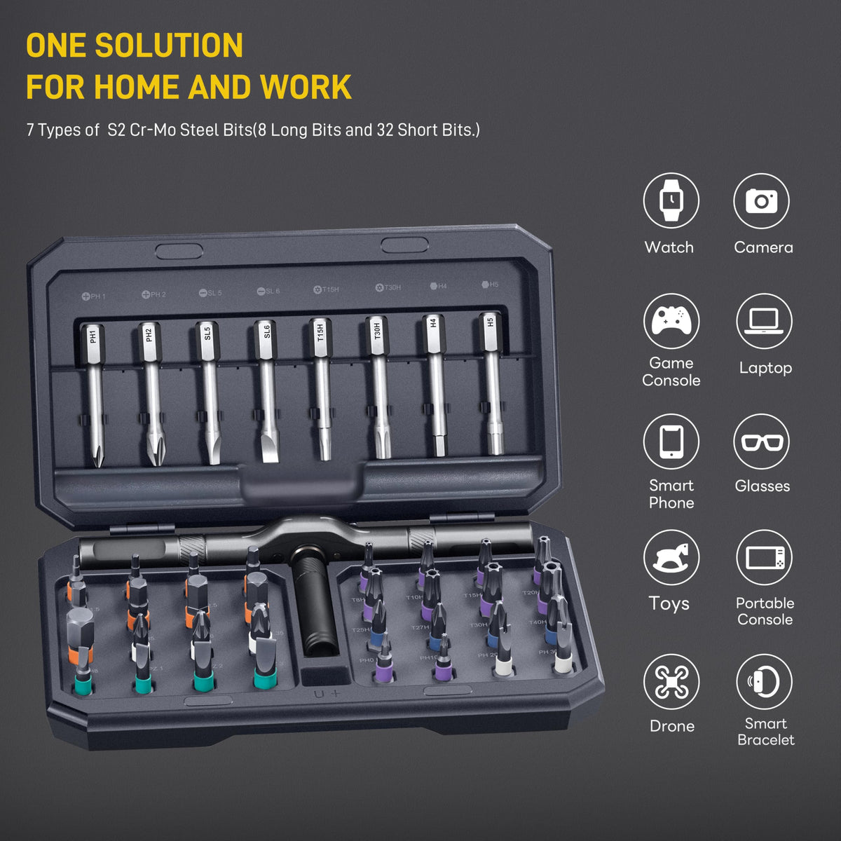 Set di Viti Magnetico 42 in 1, Set di Trapano a Chiave a Croce Multi-Bit