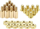 M4 Hex Brass Standoff Spacer 11mm+6mm Male-Female Threaded Pillar Screw Nut Kit for PCB Motherboard Computer Circuit Board, 10 Sets