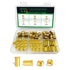 LinkMejor 110 Stück Messing-Verdichtungsmanschetten, Ferrules-Inserts, Fittings-Set