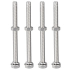 M8 x 100mm Hex Head Screws Bolts, Nuts, Flat & Lock Washers Kits, 304 Stainless Steel Fully Thread Hexagon Bolts 4 Sets