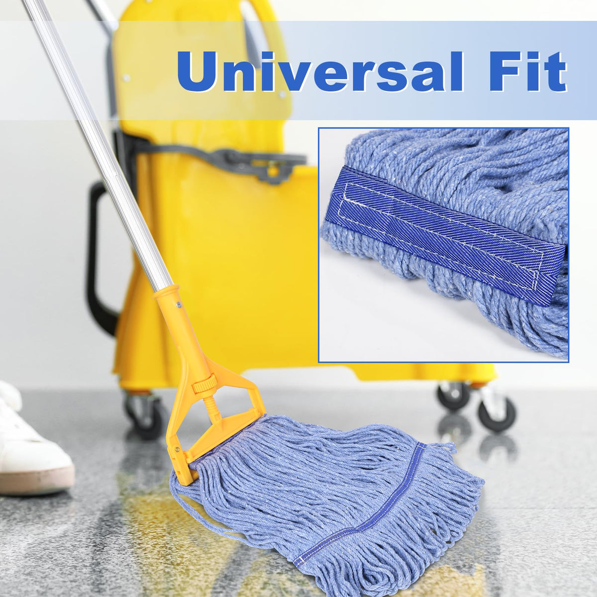 LinkMejor 4 Pack Kommerciel Mop Huvud Ersättning Hårdtar Mop Huvud Ersättning