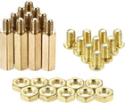 M4 Hex Brass Standoff Spacer 19mm+6mm Male-Female Threaded Pillar Screw Nut Kit for PCB Motherboard Computer Circuit Board, 20 Sets