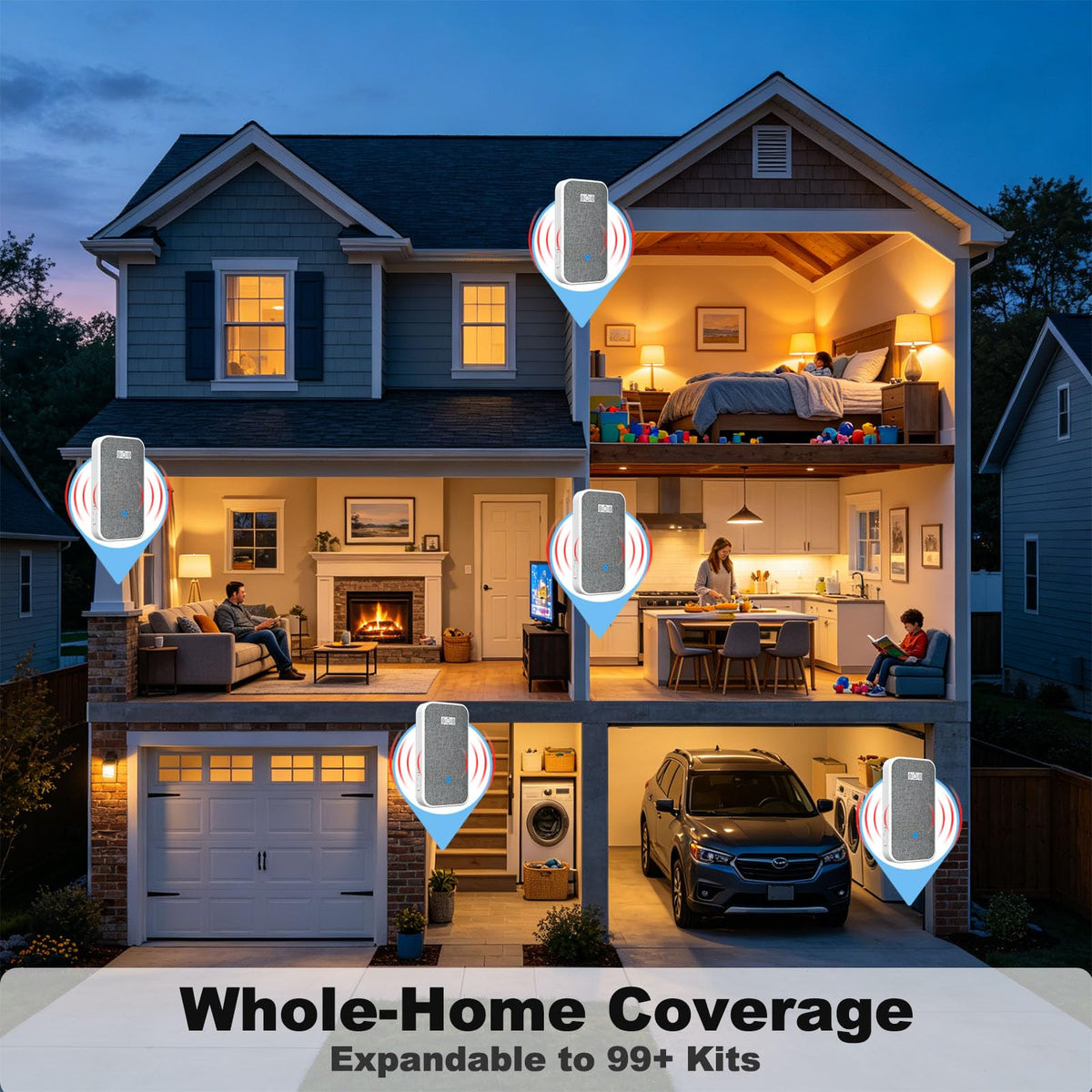 Pintu Tangga Wi-Fi Smart Chime Pro dengan Lampion Malam