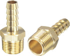 Brass Hose Barb Fitting Straight 5/16 Inch x NPT 3/8 Male Thread Pipe Connector for Water Air Fuel Tube 2pcs