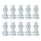 3/8-16 x 1-1/2" Square Neck Carriage Bolts with Nuts & Washers, Carbon Steel Coach Bolt Screws 10 Set