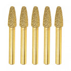 5Pcs Diamond Mounted Point 8mm Brazed Grinder Flame Head 6mm Shank Grinding Rotary Bit Marble Stone Carving Tool
