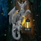 LinkMejor Solar Dragon Decor Tree Hugger Statue | Outdoor Garden Statue with LED Light for Yard, Patio, Balcony | Fantasy Dragon Figurine for Trees, Walls, Fences | Unique Gift for Women, Men & Mom