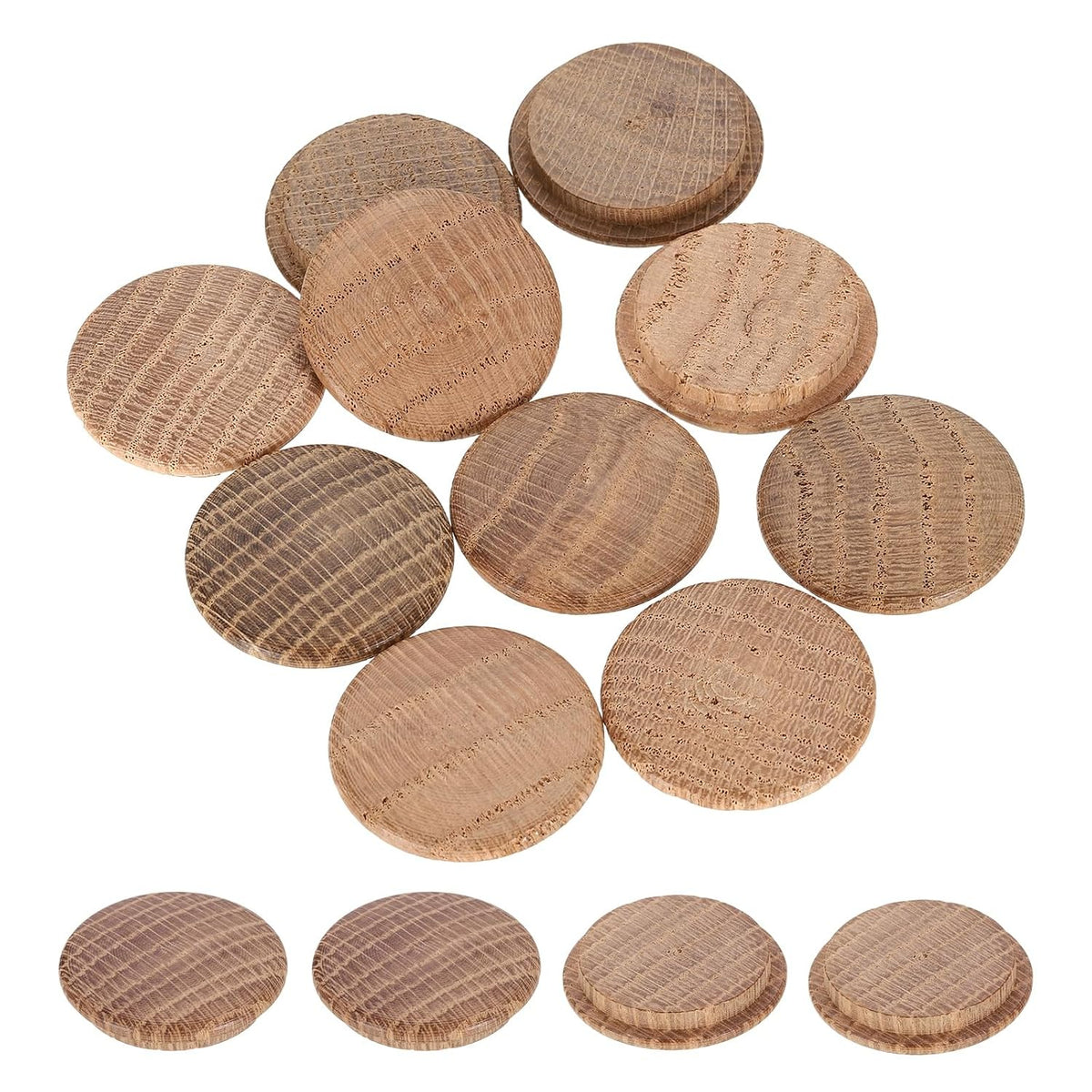 20Pcs Wood Button Plugs, 30mm / 1.18" Hardwood Screw Hole Plug Mushroom Wooden Caps Buttons Oak Wood Plug for Furniture Woodworking Craft Decor (35mm x 30mm)