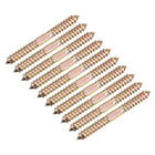 10x100mm Double Ended Self-Tapping Thread Dowel Screws, 12pcs for Wood Connecting