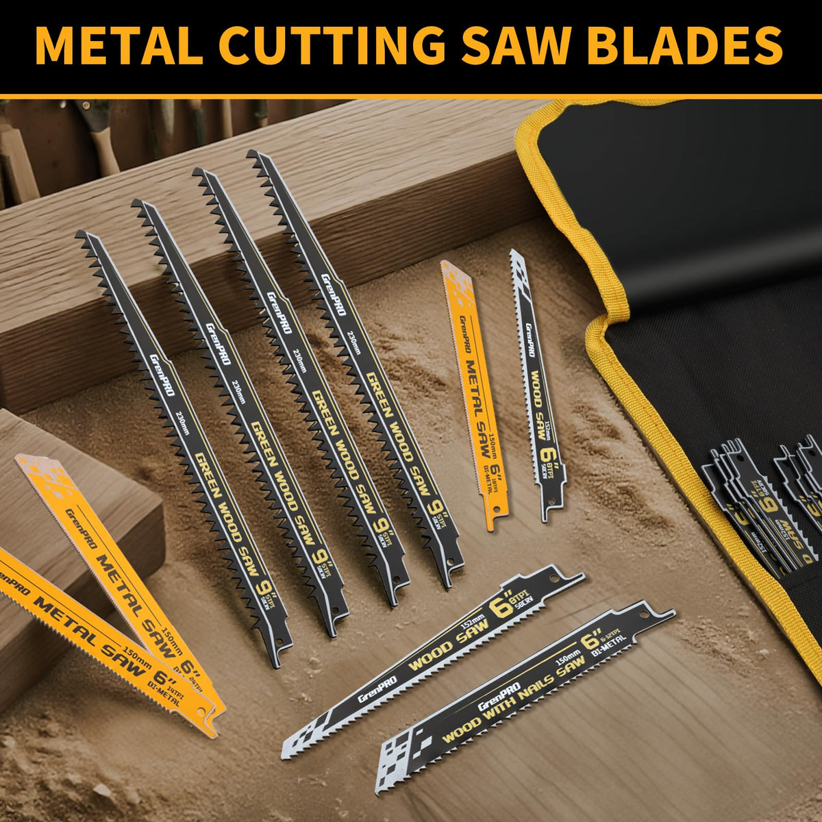 LinkMejor 34Pcs Reciprocating Saw Blade Set with Organizer Pouch