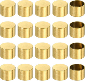 20 Pcs Stainless Steel Cord End Caps, 10 mm End Cap Barrel Beads Leather Cord End Caps for Jewelry Making DIY Tassel 8 mm Length Golden