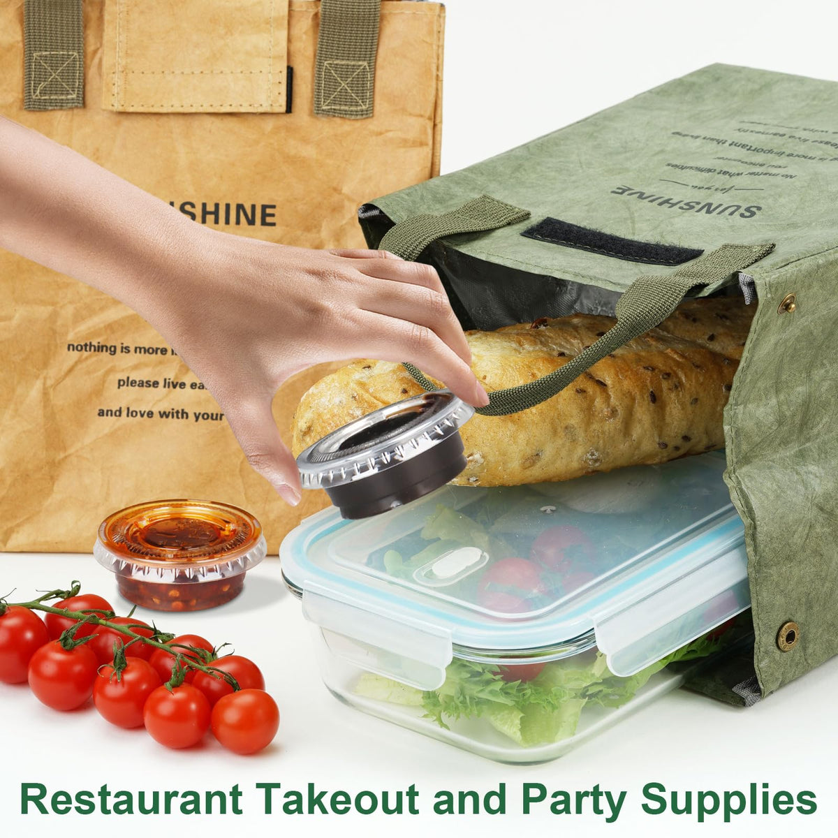 400 Pack 0.5 Oz Disposable Plastic Portion Cups with Lids, Condiment Cups