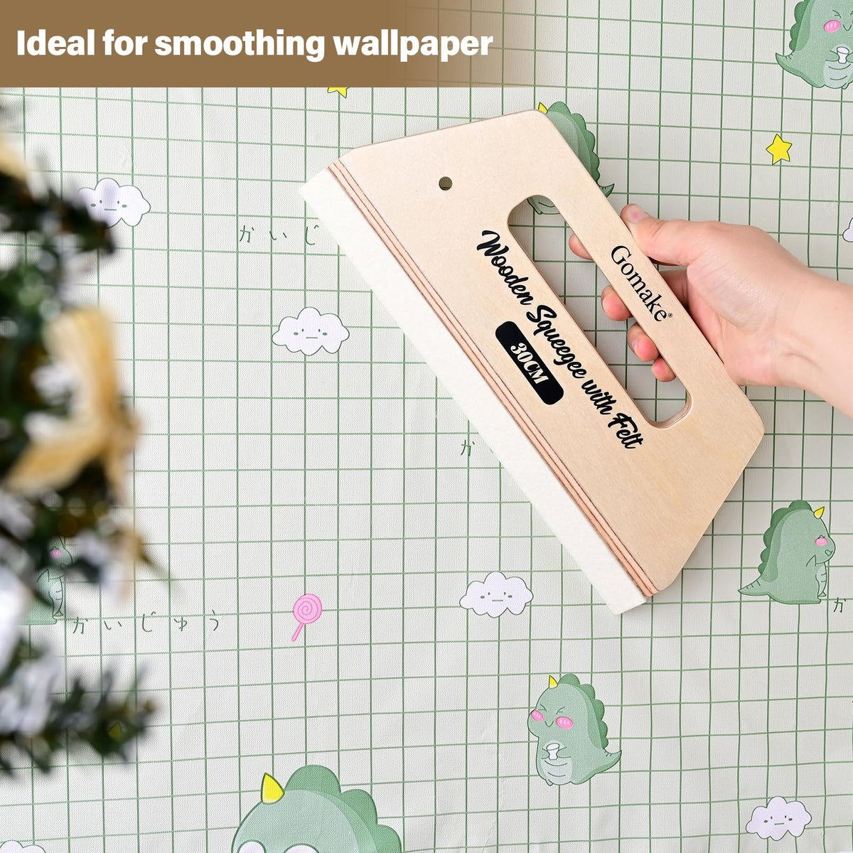 LinkMejor Instrument de Smoothing pentru Tapetă Mare, Squeegee din Lemn