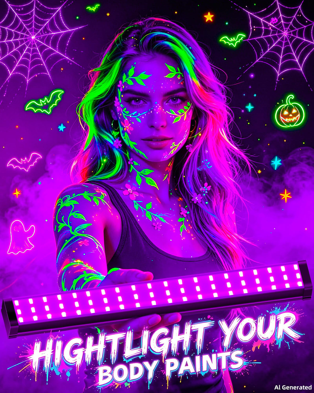 Black Light Bar 10W 1FT, USB Blacklight Strips for Uranium Glass, 2 Pack