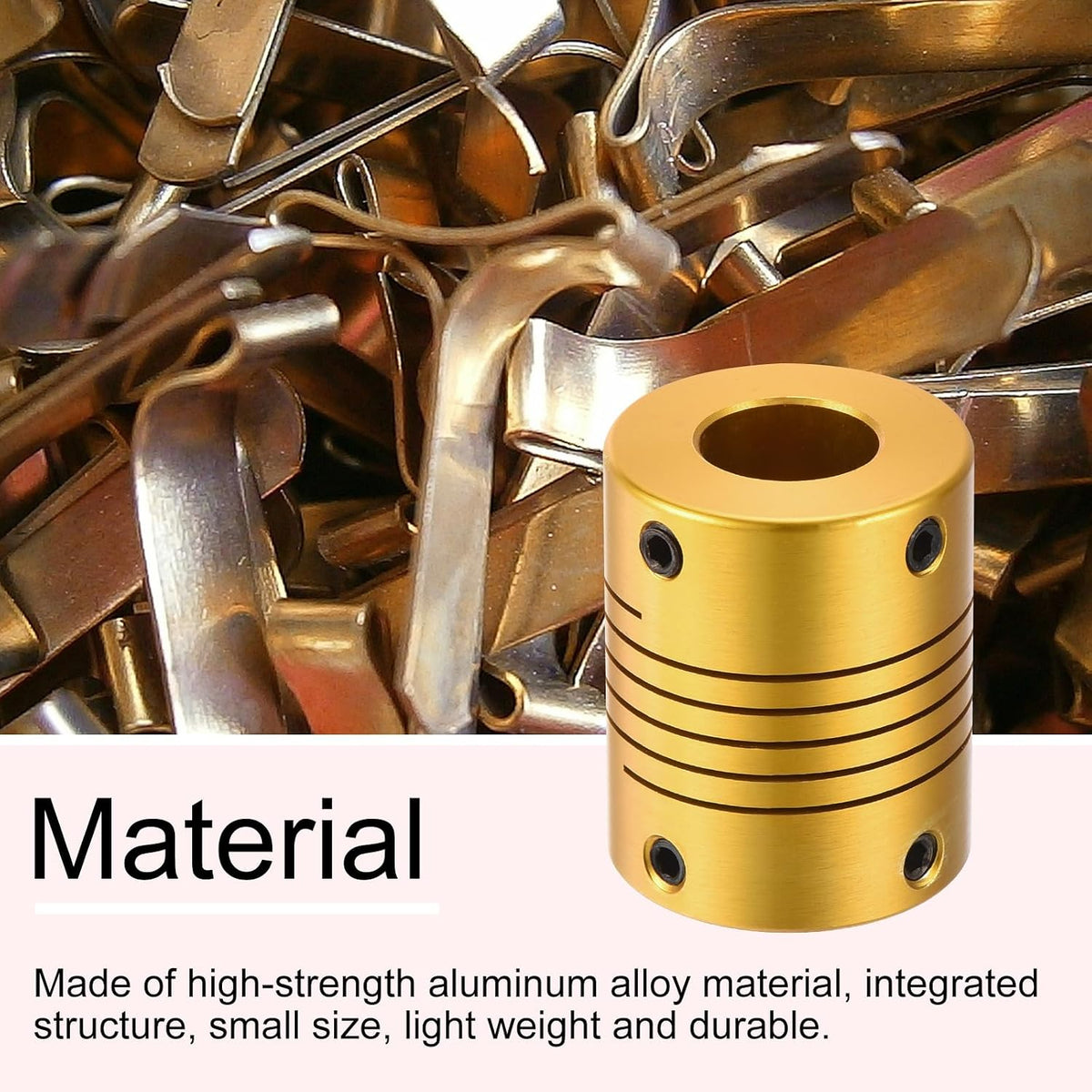 1 Stück 12mm bis 12mm AluminiumlegierungsSchaftKopplung L31xD25 Flexibles Kupplungsstück für 3D-Drucker, CNC-Maschine, DIY-Encoder und MotorenSchaft, Gold