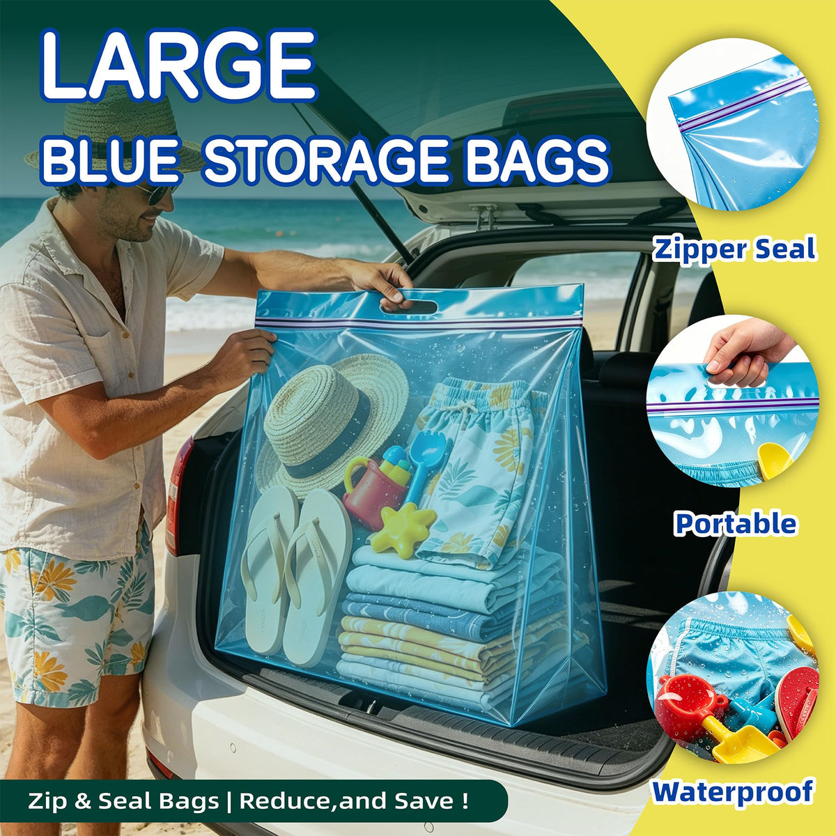 15 Gallon Extra Large Lagerbeutel mit Griffen