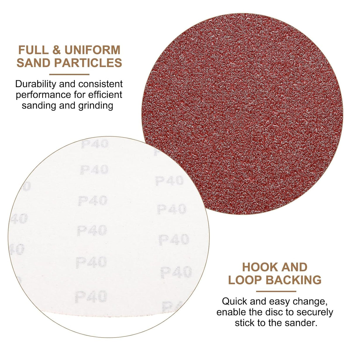 5stk 12-Inch Sanding Discs, 1500 Grits Aluminiumoxid Hook and Loop Stick Back Sandpapir, Ingen-hul Runde Våt/Tør Sandpapir, Sand Bil Paint, Træ, Metal