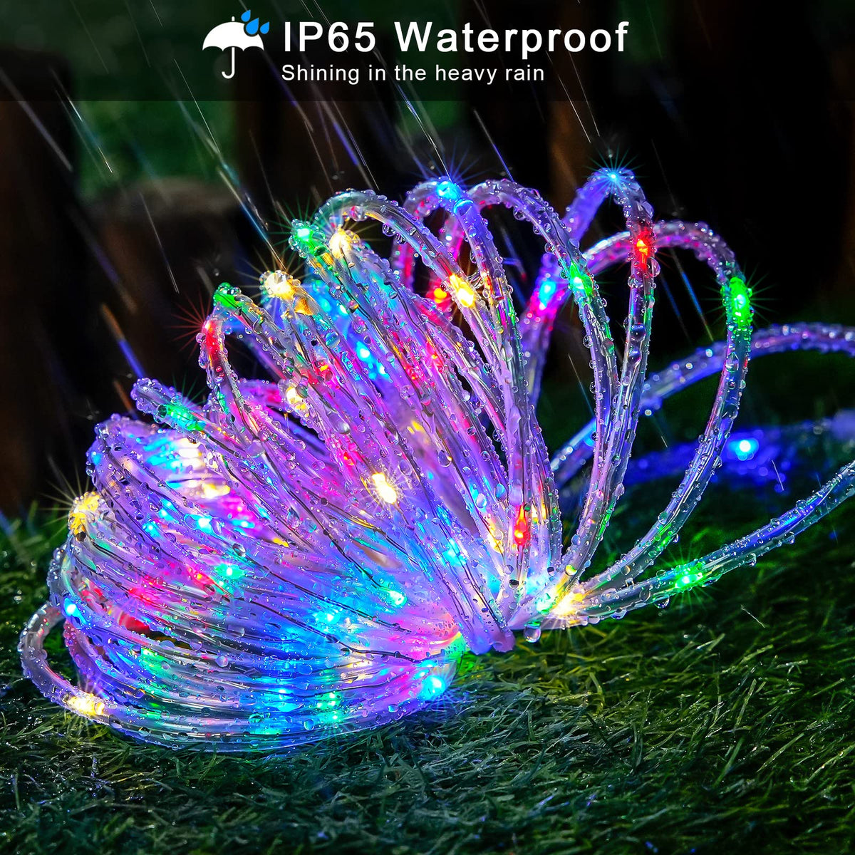 LinkMejor Akcesoria do Trampoliny 66ft 200 LED Światła na Trampolinę z 8 Trybami