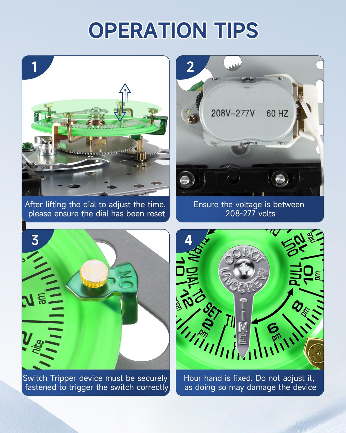 T104M Mechanische zwembad-timer-schakelmechanisme, alleen verkrijgbaar, 208–277 V, 40 A, DPST
