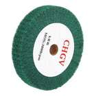 150x25x20mm 180 Grit Non-Woven Polishing Burnishing Wheel Nylon Wire Drawing Abrasive Flap Wheel for Surface Treatment Stainless Steel Copper Aluminum Green