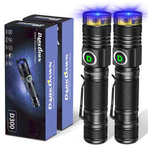 LinkMejor Lampe Flashlight UV 365nm, Mini Lampe Nocturne LED Noire