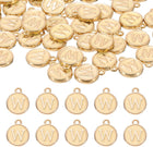 LinkMejor 52pcs Letter Charm, Enamel Letter Pendants, Alphabet W Pendants Double Sided Beads Charm for DIY Bracelet Necklace Pendants Earring Jewelry, Champagne Gold