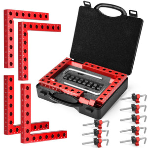 LinkMejor 4P 5.5" 90° Grampos de Canto para Carpintura, Grampos de Ângulo Reto