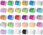 LinkMejor 30 Colors 150Yds Flat Sequins Strip, 6mm Spangle Paillette String Spool Roll Sewing String Ribbon for Fringe Sewing DIY Projects